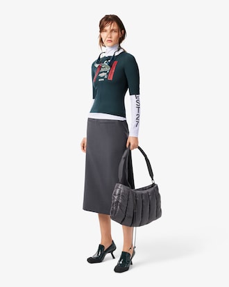 Falda midi con solapa Runway