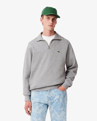 Sudadera de interlock con cuello alto y cremallera