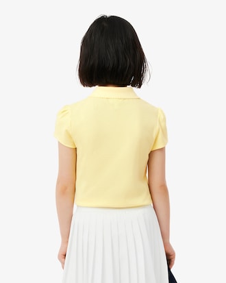 Polo de minipiqué con cuello festoneado
