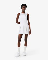 Vestido de tenis el&aacute;stico plisado en dos tejidos