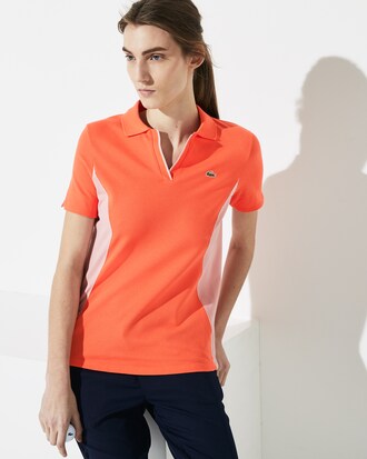 Polo de mujer Lacoste SPORT Golf en algod&oacute;n color block con cuello abierto