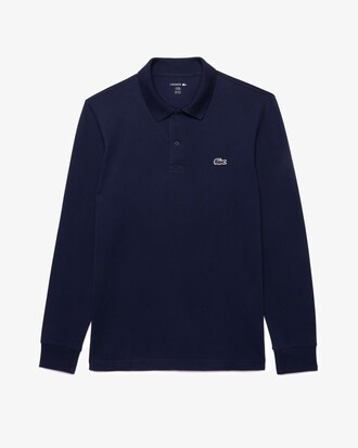 Polo de manga larga de corte regular de algodón