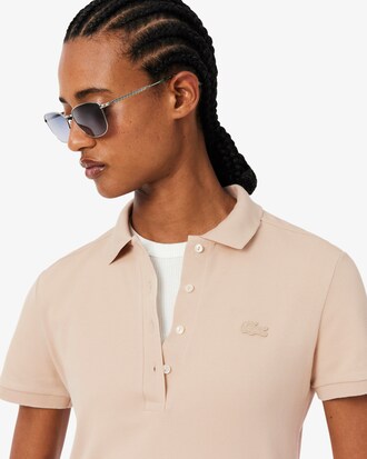 Vestido polo de corte ajustado de minipiqu&eacute; el&aacute;stico