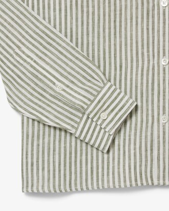 Camisa de lino de corte regular de rayas