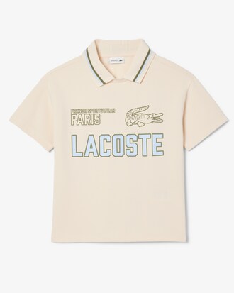 Polo con cuello doble de malla estampado