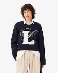 Jersey bordado de punto intarsia con ochos