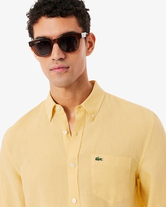 Camisa de lino de corte regular