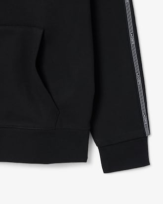Sudadera con capucha y cremallera con rayas de logotipo