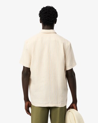 Camisa de lino de manga corta de corte regular