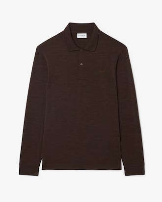 Regular Fit Long Sleeved Wool Polo Shirt