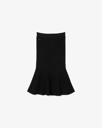 Falda midi de canalé 3D