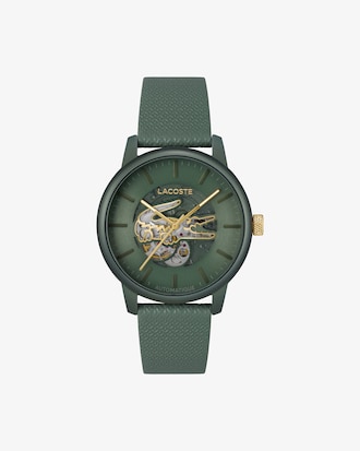 Reloj automático con correa de cuero Lacoste.12.12