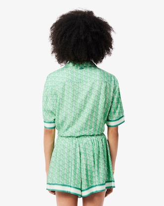 Camisa con estampado de monograma oversized