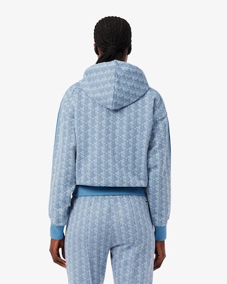 Sudadera con capucha de jacquard con monograma