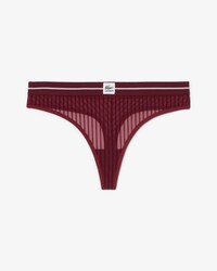 Tanga de malla con rayas de terciopelo