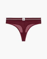 Tanga de malla con rayas de terciopelo