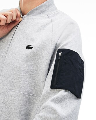 Cazadora bómber de hombre Lacoste Motion en felpa técnica pespunteada