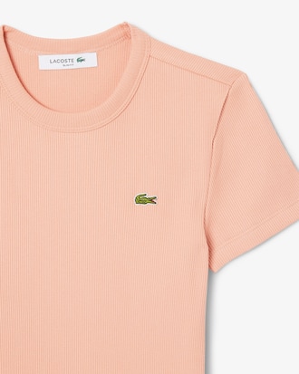 Camiseta de canalé de algodón de corte ajustado