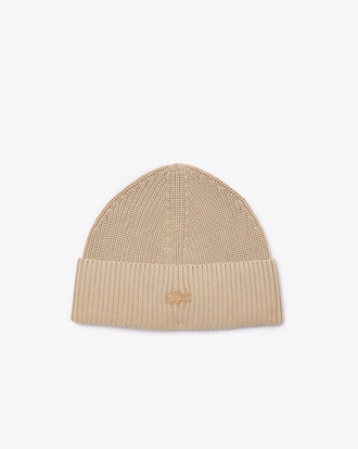 Gorro de algodón de canalé con efecto lavado