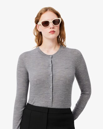 Chaqueta de lana merino de punto 3D