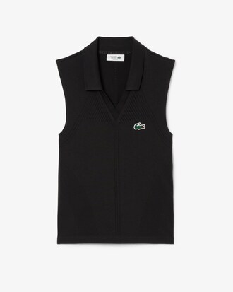 Polo de tenis sin mangas de punto el&aacute;stico