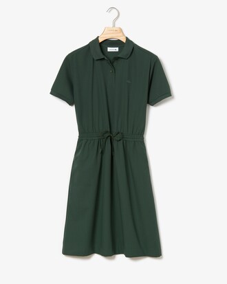 Vestido polo de mujer en gabardina fluida con cinturilla el&aacute;stica