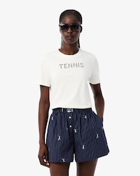 Camiseta con bordado de tenis