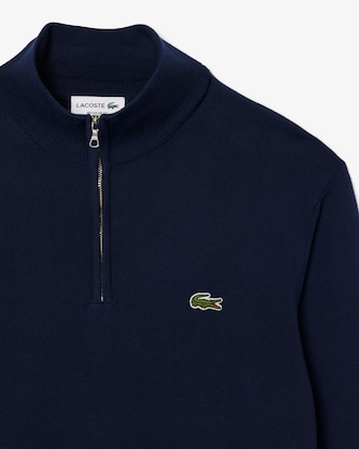 Jersey de cuello alto de algod&oacute;n con cremallera