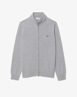 Jersey de cuello alto de algod&oacute;n con cremallera