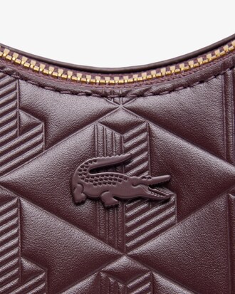 Bolso de medialuna Maheki de piel en relieve