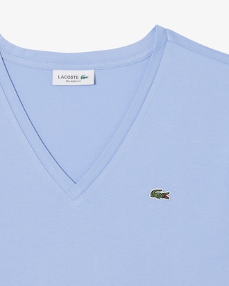 Camiseta de corte holgado con cuello de pico de algodón suave