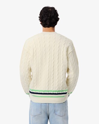 Chaqueta de punto de lana con motivo de ochos