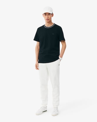 Camiseta de piqu&eacute; el&aacute;stico con cuello de rayas