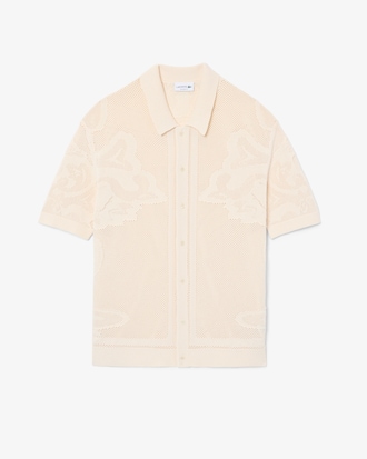 Camisa de manga corta de punto con motivo de jacquard