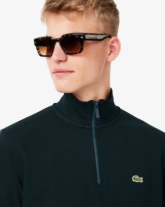 Sudadera de felpa de cuello alto con cremallera