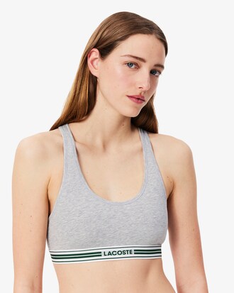 Bralette de algod&oacute;n el&aacute;stico con cinta en contraste