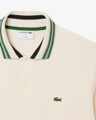 Polo con cuello de rayas de corte clásico fabricado en Francia