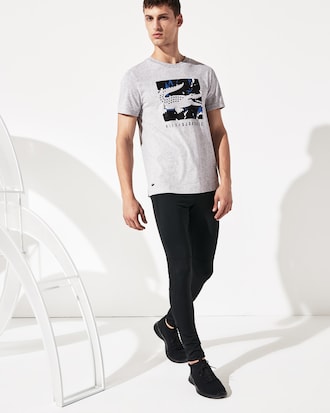 Camiseta de hombre Lacoste SPORT x Novak Djokovic con logo de cocodrilo de camuflaje