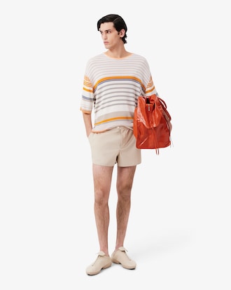 Camiseta de punto jersey satinado de rayas Runway