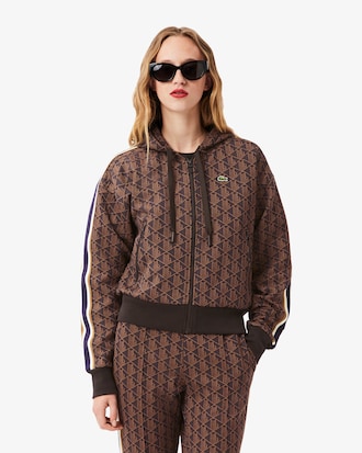 Sudadera con capucha de jacquard con monograma