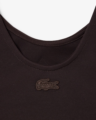 Camiseta de tirantes de satén con insignia Runway