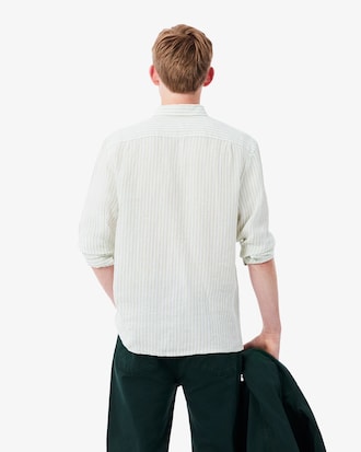 Camisa de lino de corte regular de rayas
