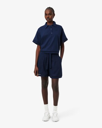 Bermudas oversized de mezcla de lino vaporoso