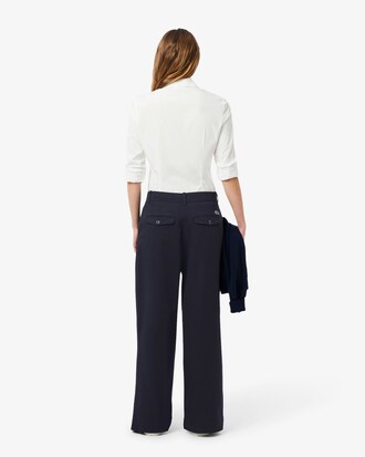 Pantalón chino de corte amplio de tela de gabardina elástica
