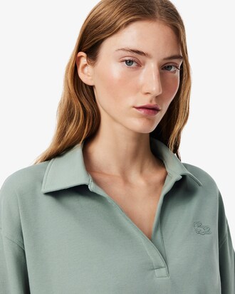 Camiseta de loungewear de felpa con cuello polo