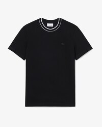 Camiseta de piqu&eacute; el&aacute;stico con cuello de rayas
