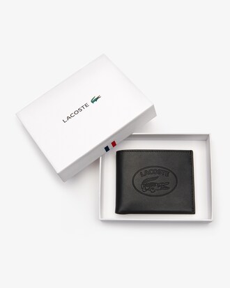 Men's L.12.12 Cuir Casual Embossed Lettering Leather 4 Card Wallet