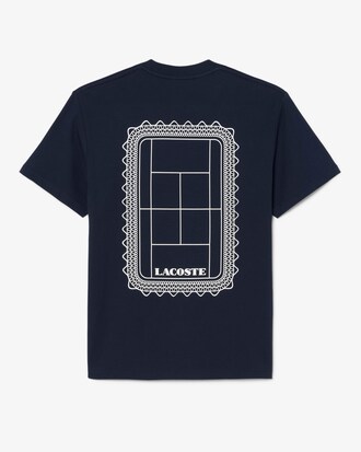 Camiseta de punto jersey de algod&oacute;n con estampado de tenis