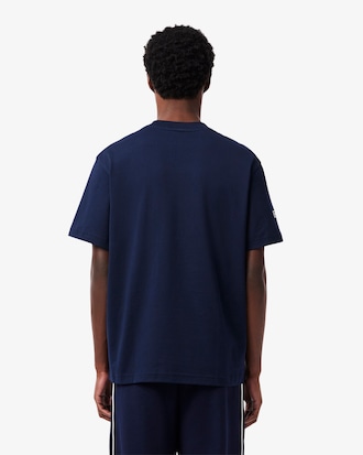 Camiseta con franja de malla de punto jersey grueso