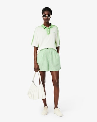 Pantal&oacute;n corto de lino de rayas de corte holgado